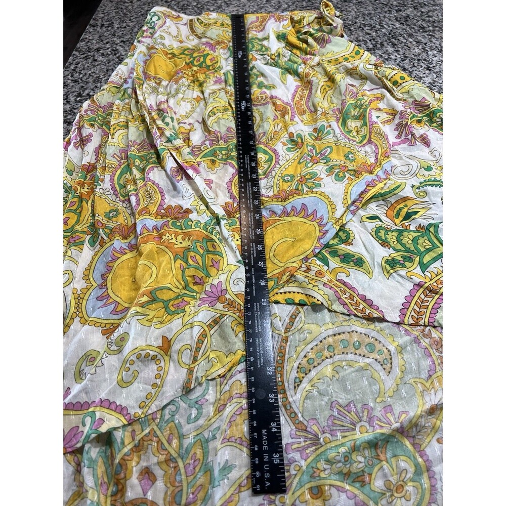 Haute Hippie long Tiered Wrap Floral skirt pink/green/yellow Boho Chic NWT large - Picture 7 of 10